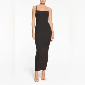 SKIMS Fits Everybody Long Slip Onyx/black  Dress
